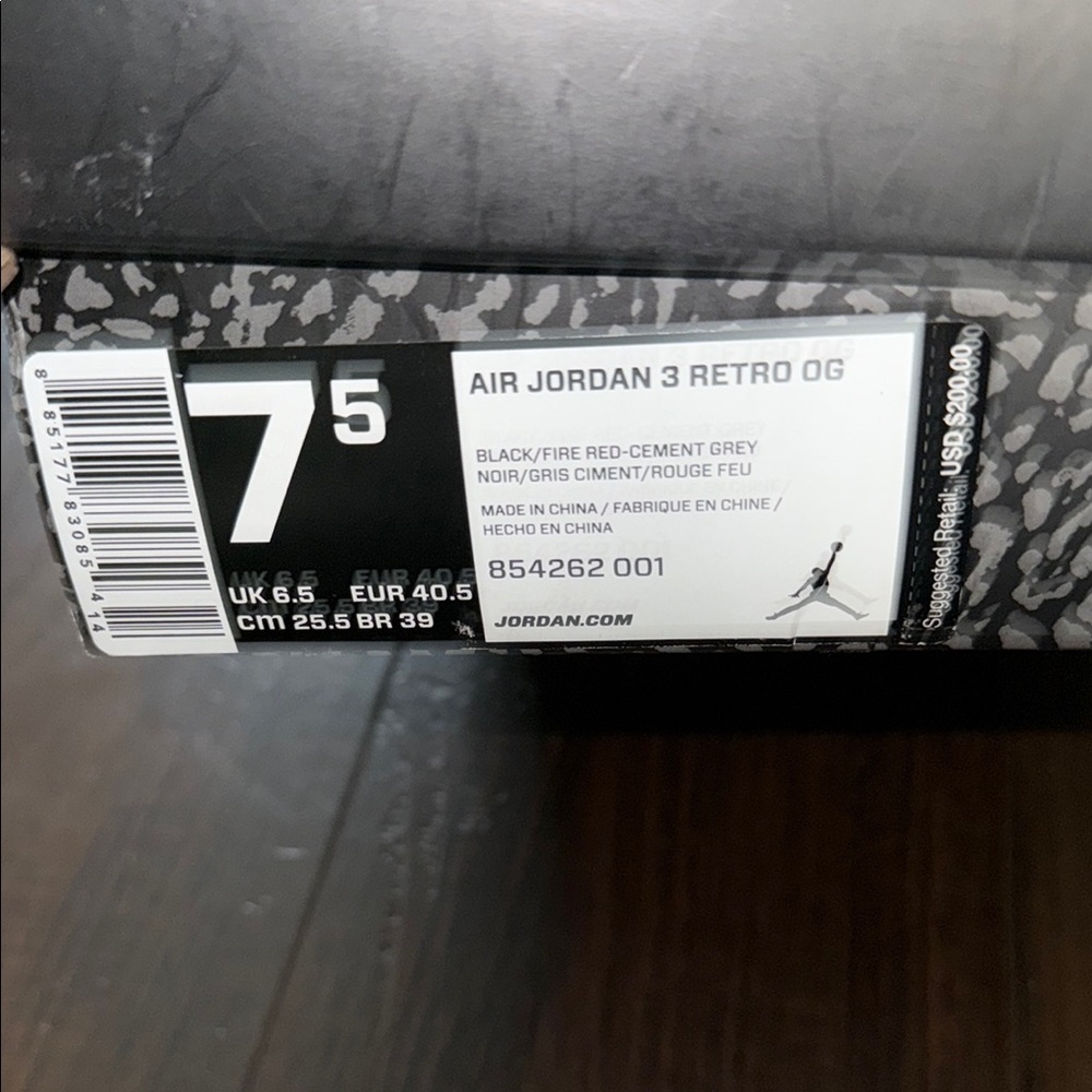 Jordan retro 3 cement - Picture 4 of 4
